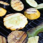 Grilled eggplant and veggies